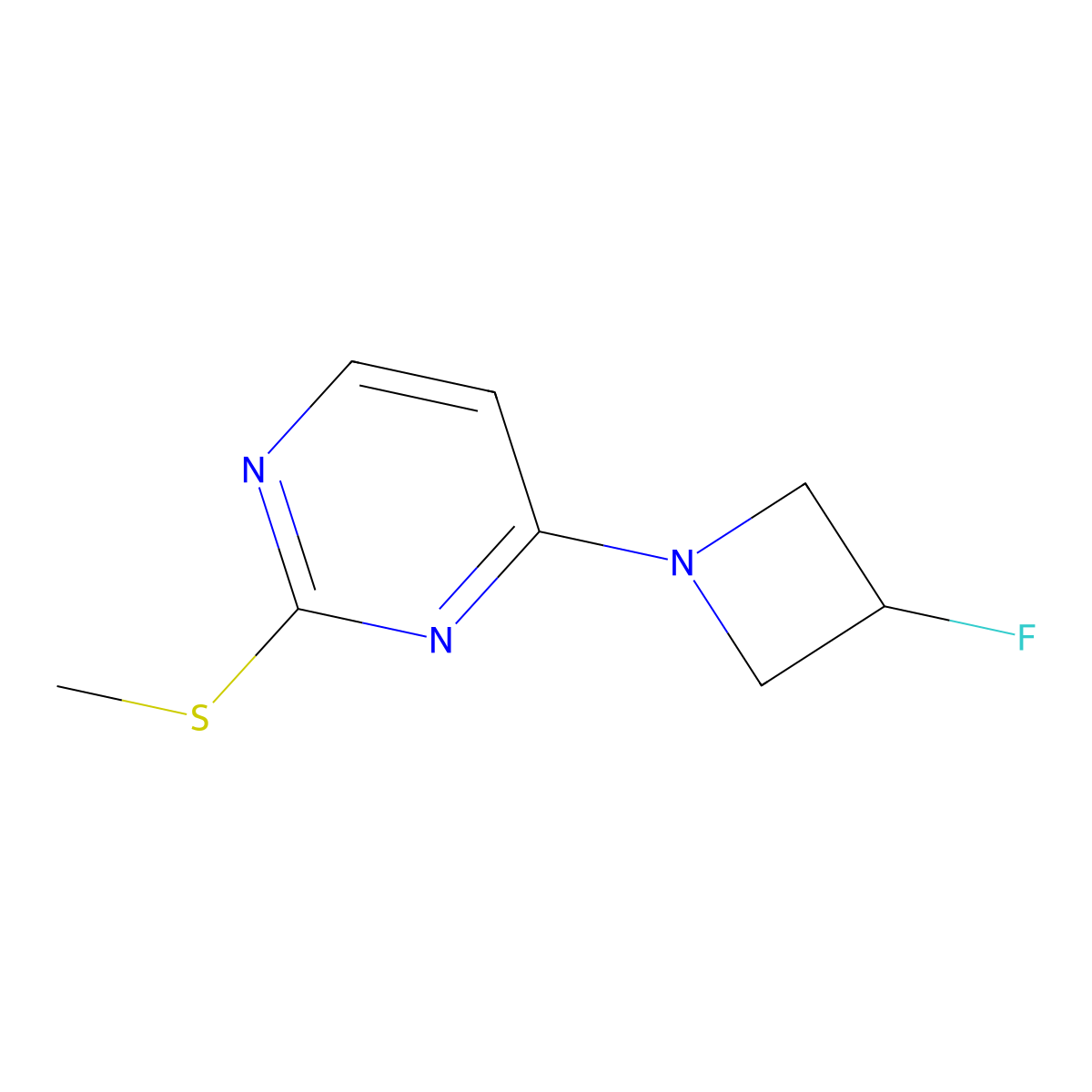 4-(3-Fluoroazetidin-1-yl)-2-(methylsulfanyl)pyrimidine molecular structure, CAS 3054547-24-6