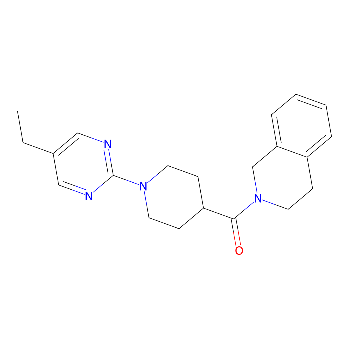 2-[1-(5-Ethylpyrimidin-2-yl)piperidine-4-carbonyl]-1,2,3,4-tetrahydroisoquinoline molecular structure, CAS 3054547-36-0