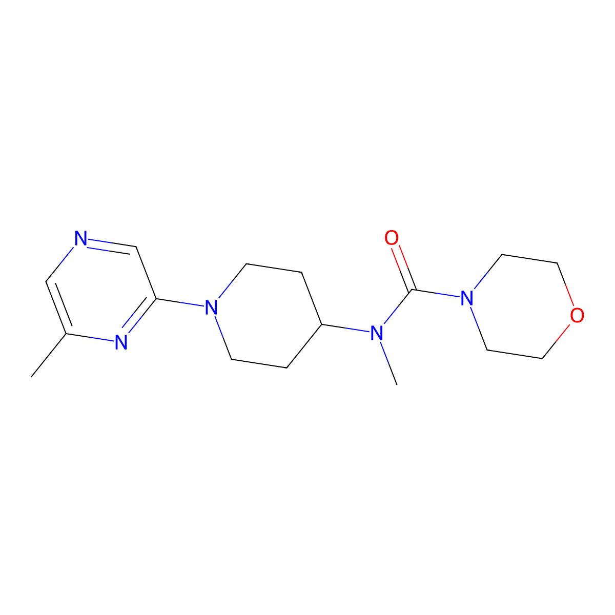 N-methyl-N-[1-(6-methylpyrazin-2-yl)piperidin-4-yl]morpholine-4-carboxamide molecular structure, CAS 3054547-62-2