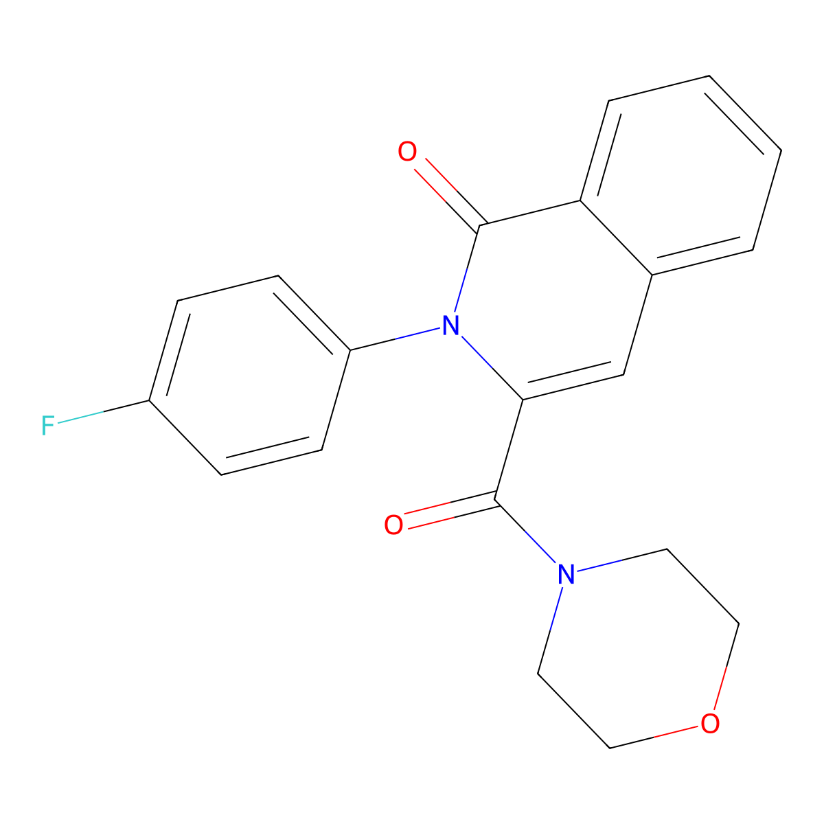 2-(4-Fluorophenyl)-3-(morpholine-4-carbonyl)-1,2-dihydroisoquinolin-1-one molecular structure, CAS 3054547-64-4