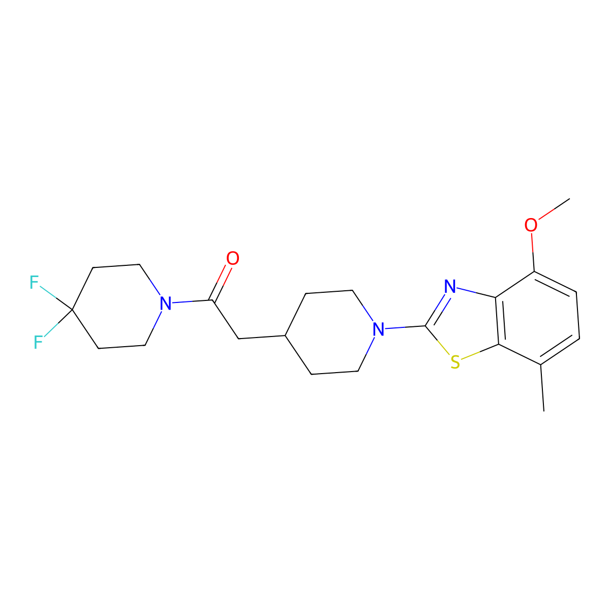 1-(4,4-Difluoropiperidin-1-yl)-2-[1-(4-methoxy-7-methyl-1,3-benzothiazol-2-yl)piperidin-4-yl]ethan-1-one molecular structure, CAS 3054547-69-9