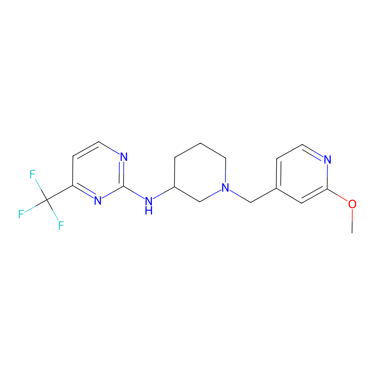 N-{1-[(2-methoxypyridin-4-yl)methyl]piperidin-3-yl}-4-(trifluoromethyl)pyrimidin-2-amine molecular structure, CAS 3054547-70-2