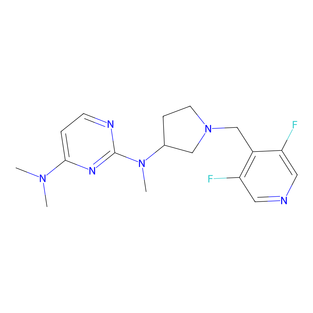N2-{1-[(3,5-difluoropyridin-4-yl)methyl]pyrrolidin-3-yl}-N2,N4,N4-trimethylpyrimidine-2,4-diamine molecular structure, CAS 3054547-95-1