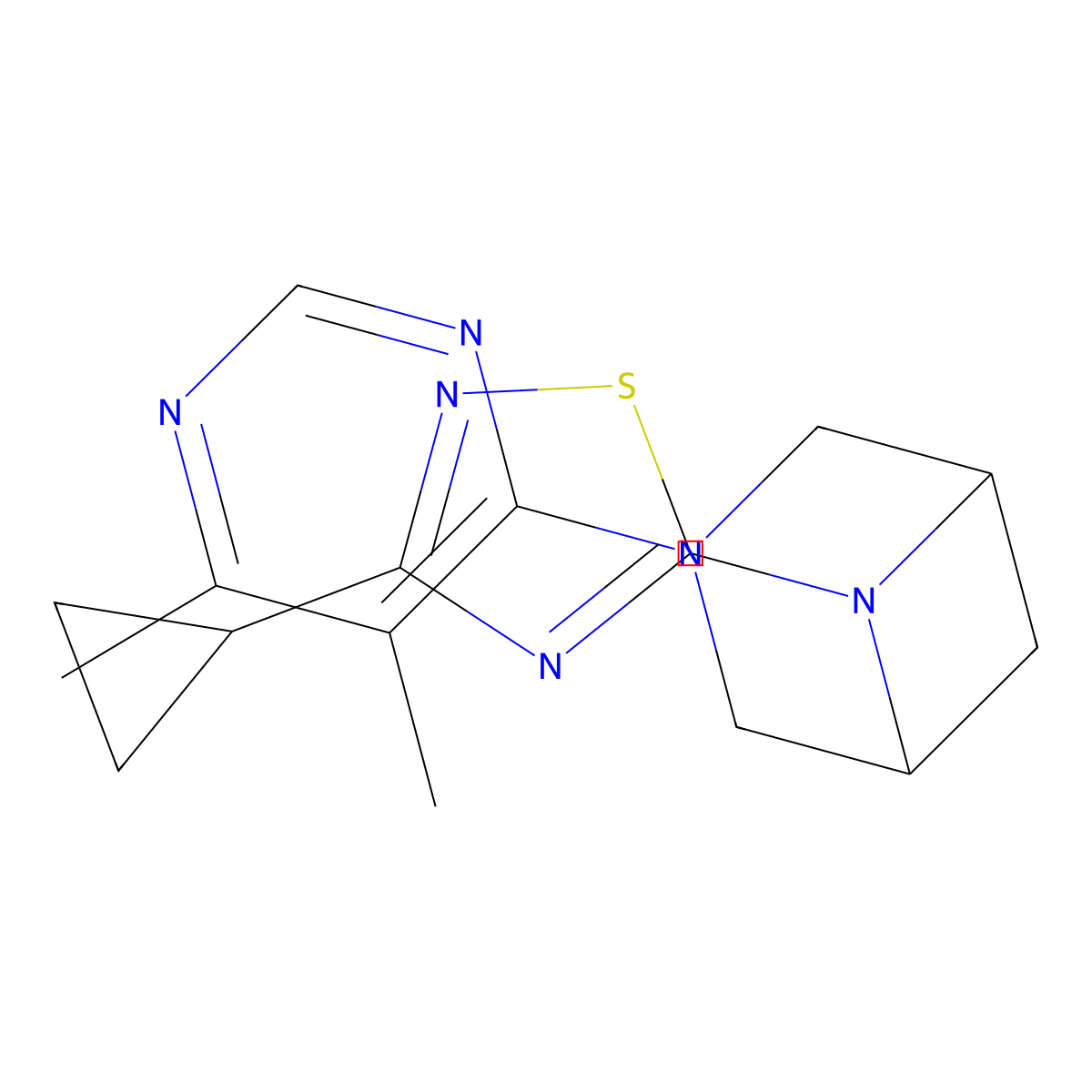 6-(3-Cyclopropyl-1,2,4-thiadiazol-5-yl)-3-(5,6-dimethylpyrimidin-4-yl)-3,6-diazabicyclo[3.1.1]heptane molecular structure, CAS 3054548-00-1