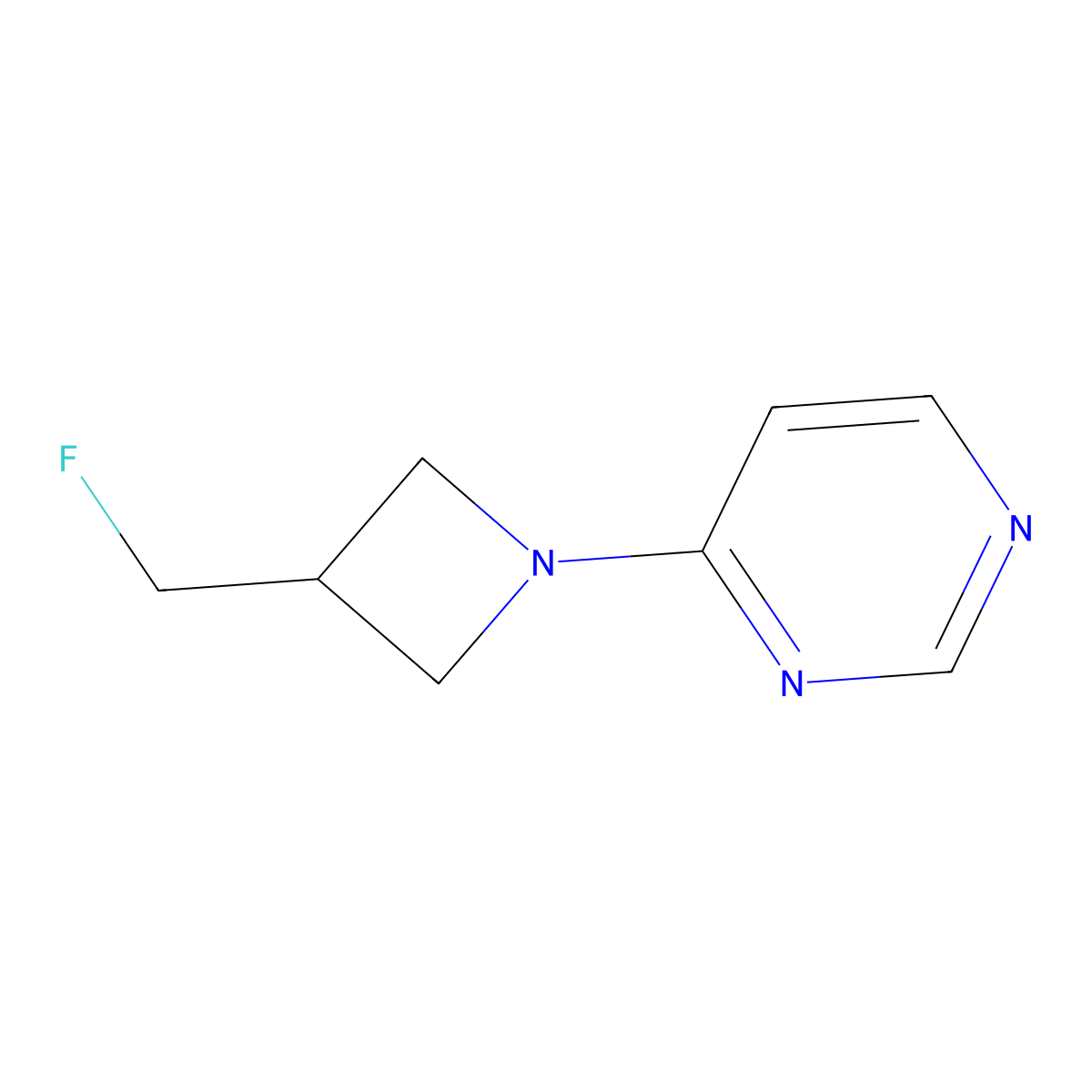 4-[3-(Fluoromethyl)azetidin-1-yl]pyrimidine molecular structure, CAS 3054548-01-2