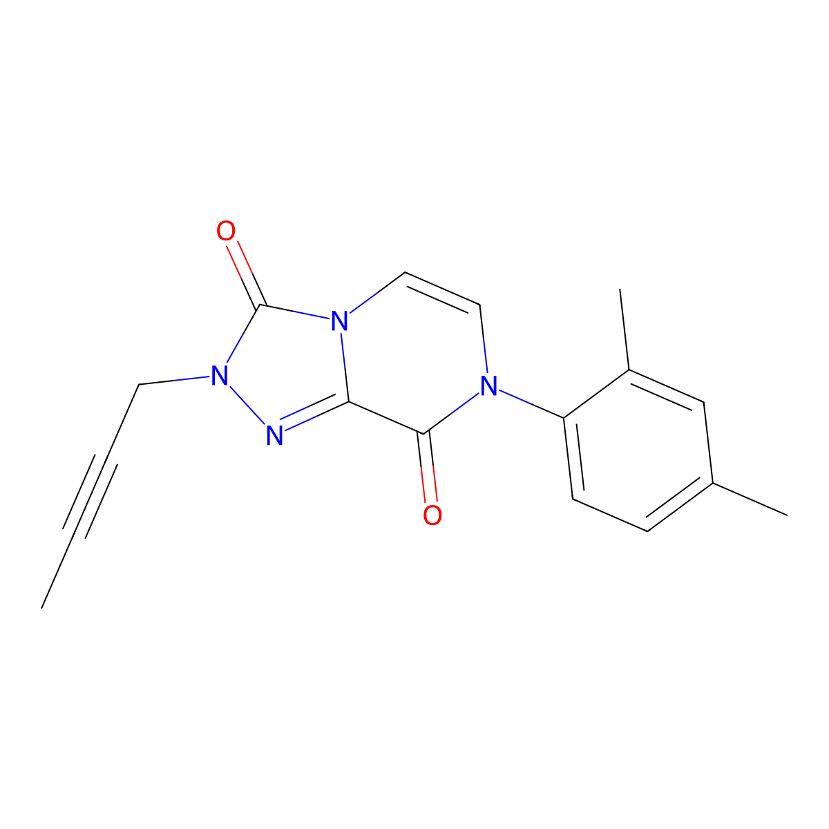 2-(but-2-yn-1-yl)-7-(2,4-dimethylphenyl)-2H,3H,7H,8H-[1,2,4]triazolo[4,3-a]pyrazine-3,8-dione molecular structure, CAS 3054548-08-9