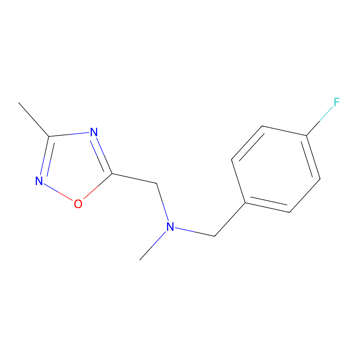 [(4-Fluorophenyl)methyl](methyl)[(3-methyl-1,2,4-oxadiazol-5-yl)methyl]amine molecular structure, CAS 3054548-18-1