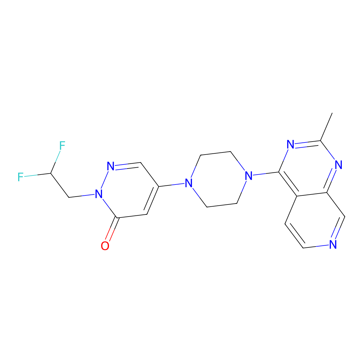 2-(2,2-Difluoroethyl)-5-(4-{2-methylpyrido[3,4-d]pyrimidin-4-yl}piperazin-1-yl)-2,3-dihydropyridazin-3-one molecular structure, CAS 3054548-26-1