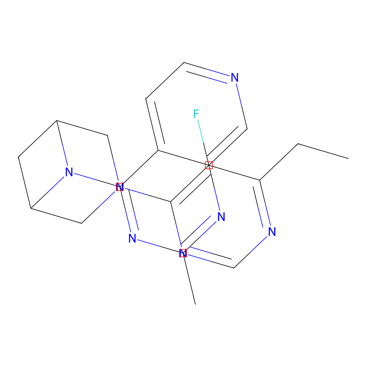 3-(6-Ethyl-5-fluoropyrimidin-4-yl)-6-{2-methylpyrido[3,4-d]pyrimidin-4-yl}-3,6-diazabicyclo[3.1.1]heptane molecular structure, CAS 3054548-31-8