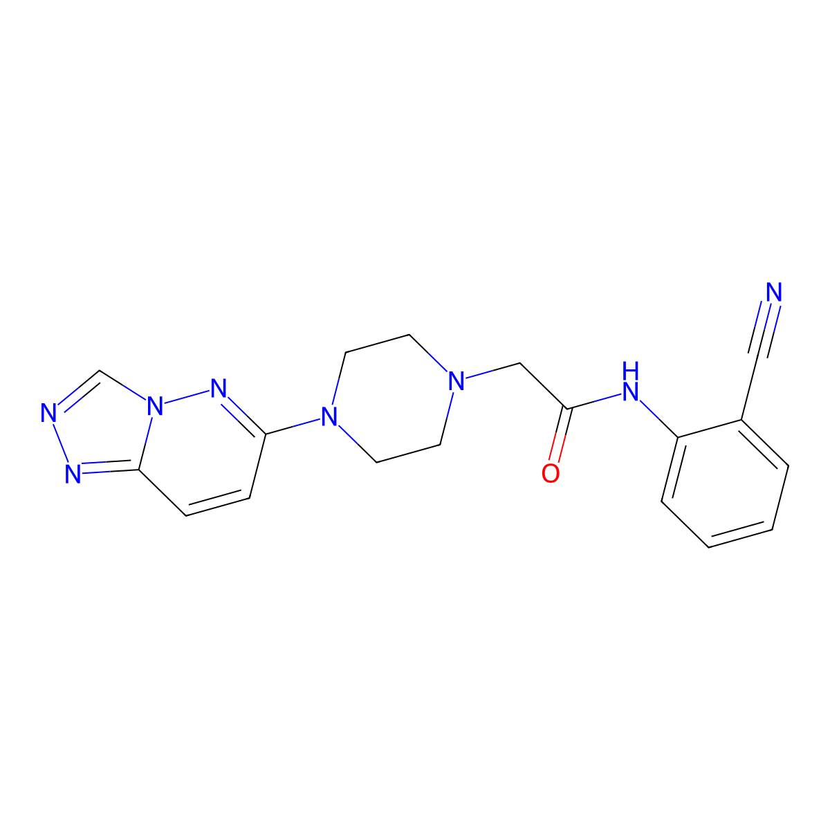 N-(2-cyanophenyl)-2-(4-{[1,2,4]triazolo[4,3-b]pyridazin-6-yl}piperazin-1-yl)acetamide molecular structure, CAS 3054548-38-5