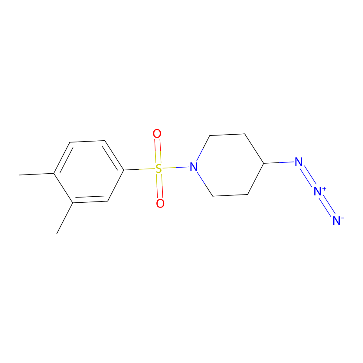 4-Azido-1-(3,4-dimethylphenyl)sulfonylpiperidine molecular structure, CAS 3054548-70-5