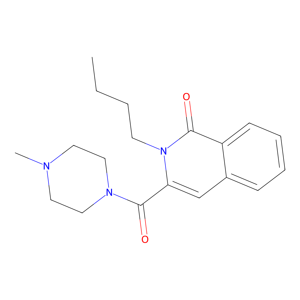 2-Butyl-3-(4-methylpiperazine-1-carbonyl)-1,2-dihydroisoquinolin-1-one molecular structure, CAS 3054549-03-7