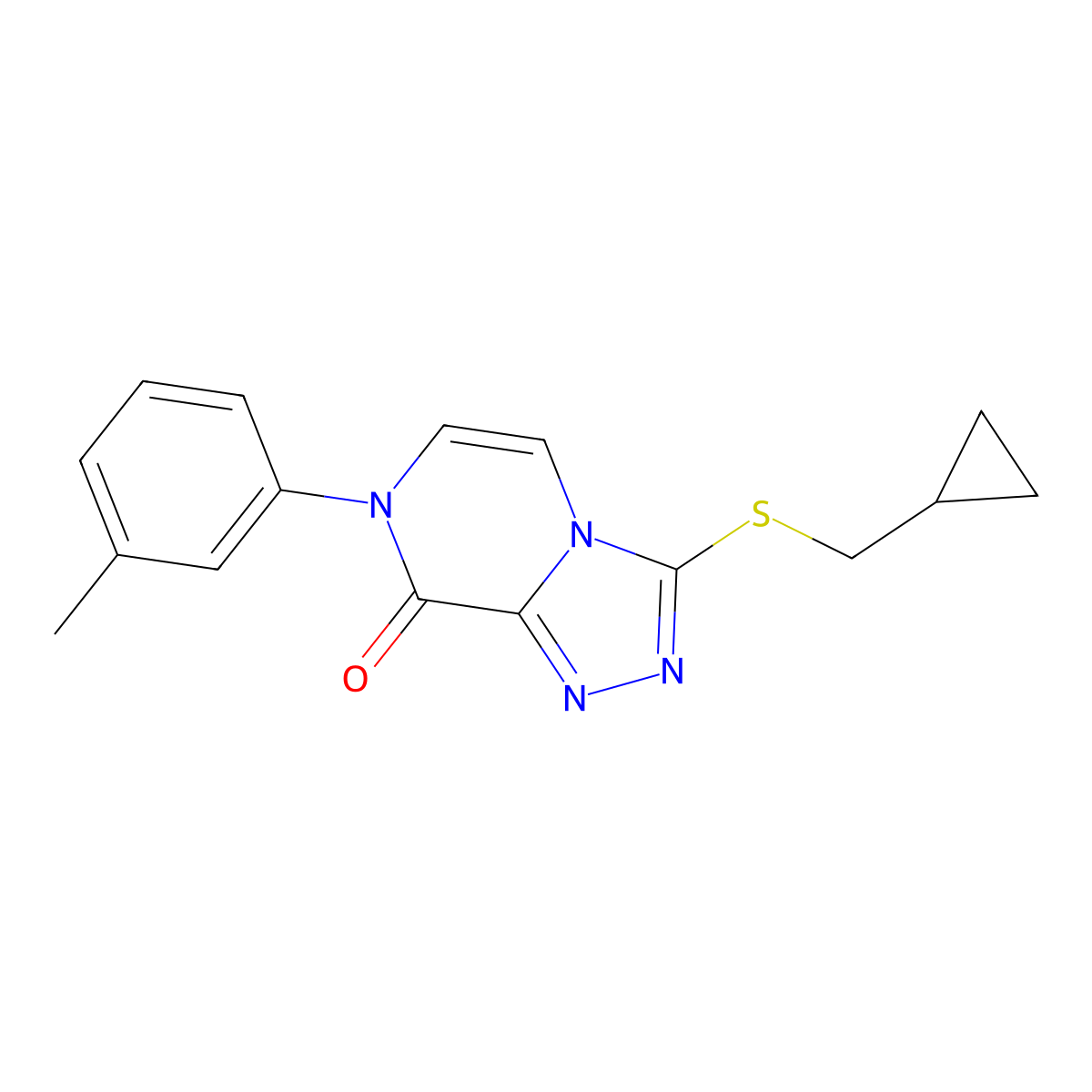 3-[(cyclopropylmethyl)sulfanyl]-7-(3-methylphenyl)-7H,8H-[1,2,4]triazolo[4,3-a]pyrazin-8-one molecular structure, CAS 3054549-04-8