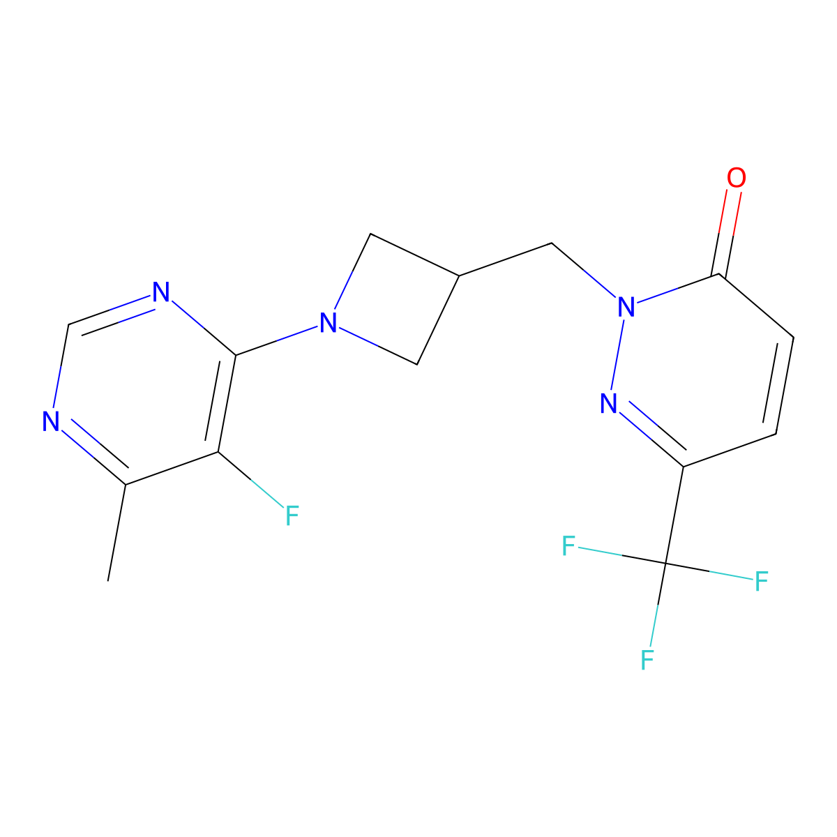 2-{[1-(5-Fluoro-6-methylpyrimidin-4-yl)azetidin-3-yl]methyl}-6-(trifluoromethyl)-2,3-dihydropyridazin-3-one molecular structure, CAS 3054549-06-0