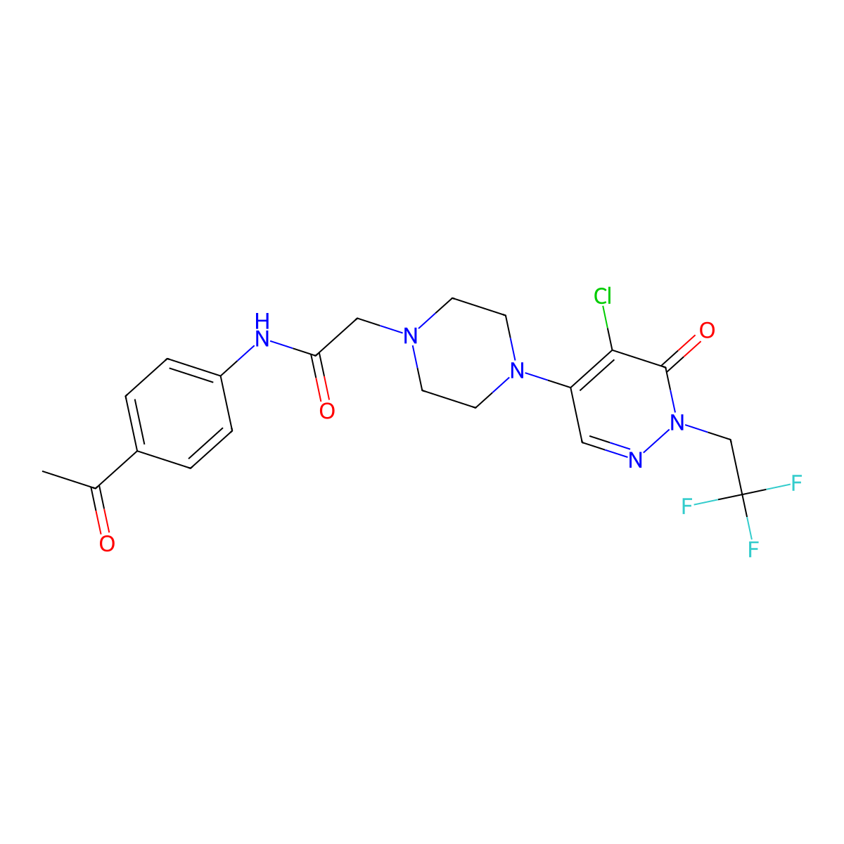 4-Chloro-5-[4-(6-cyclopropylpyridazin-3-yl)piperazin-1-yl]-2-(2,2-difluoroethyl)-2,3-dihydropyridazin-3-one molecular structure, CAS 3054549-10-6