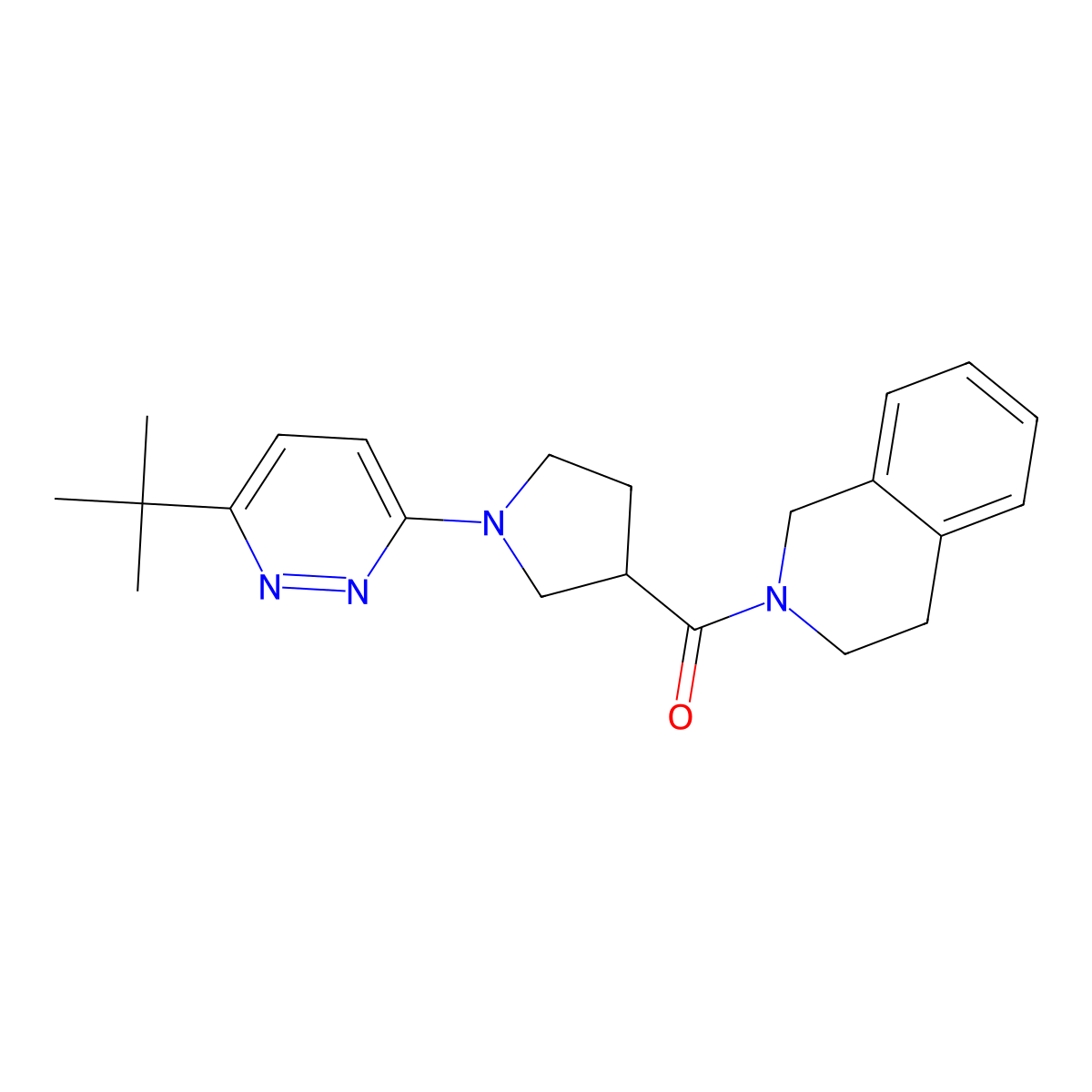 2-[1-(6-Tert-butylpyridazin-3-yl)pyrrolidine-3-carbonyl]-1,2,3,4-tetrahydroisoquinoline molecular structure, CAS 3054549-14-0