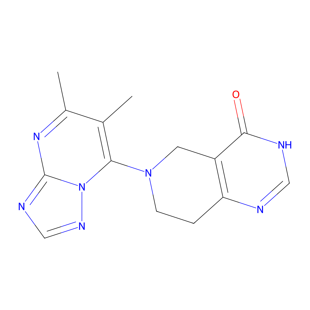 6-{5,6-dimethyl-[1,2,4]triazolo[1,5-a]pyrimidin-7-yl}-3H,4H,5H,6H,7H,8H-pyrido[4,3-d]pyrimidin-4-one molecular structure, CAS 3054549-17-3