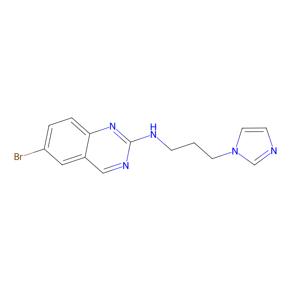 6-bromo-N-[3-(1H-imidazol-1-yl)propyl]quinazolin-2-amine molecular structure, CAS 3054549-22-0