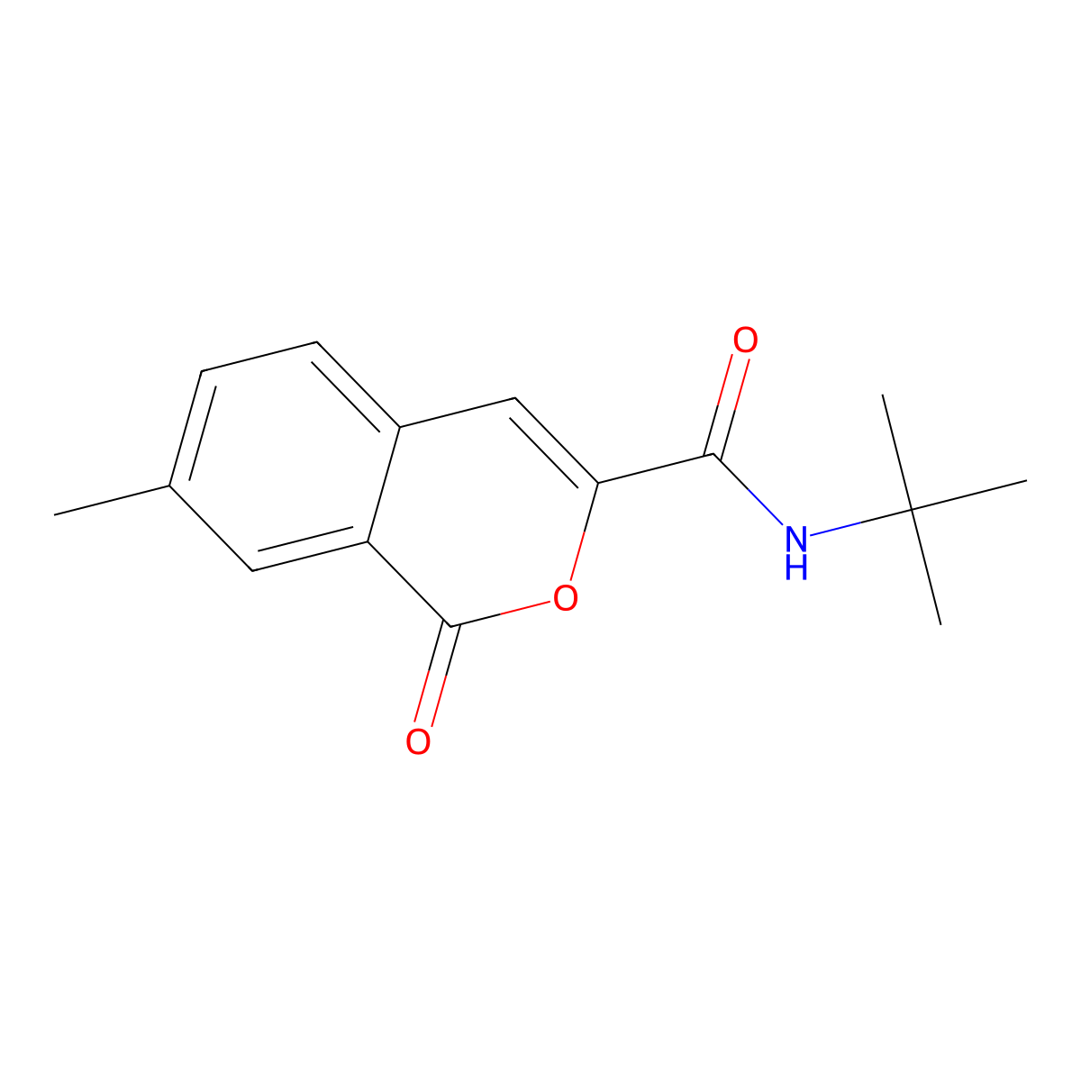 N-tert-butyl-7-methyl-1-oxo-1H-isochromene-3-carboxamide molecular structure, CAS 3054549-25-3