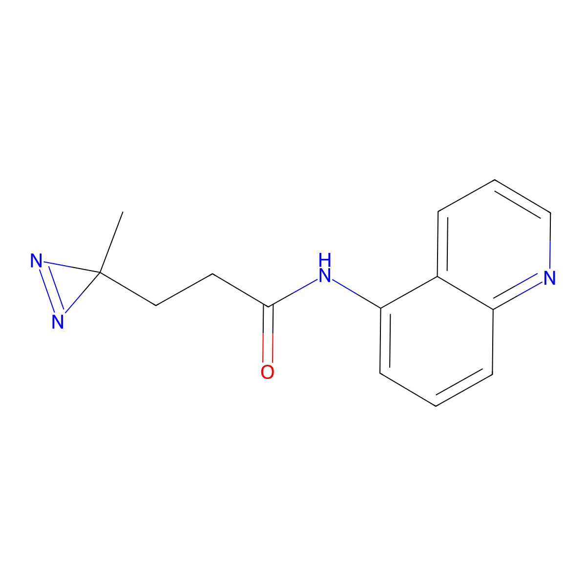 3-(3-methyl-3H-diazirin-3-yl)-N-(quinolin-5-yl)propanamide molecular structure, CAS 3054549-33-3