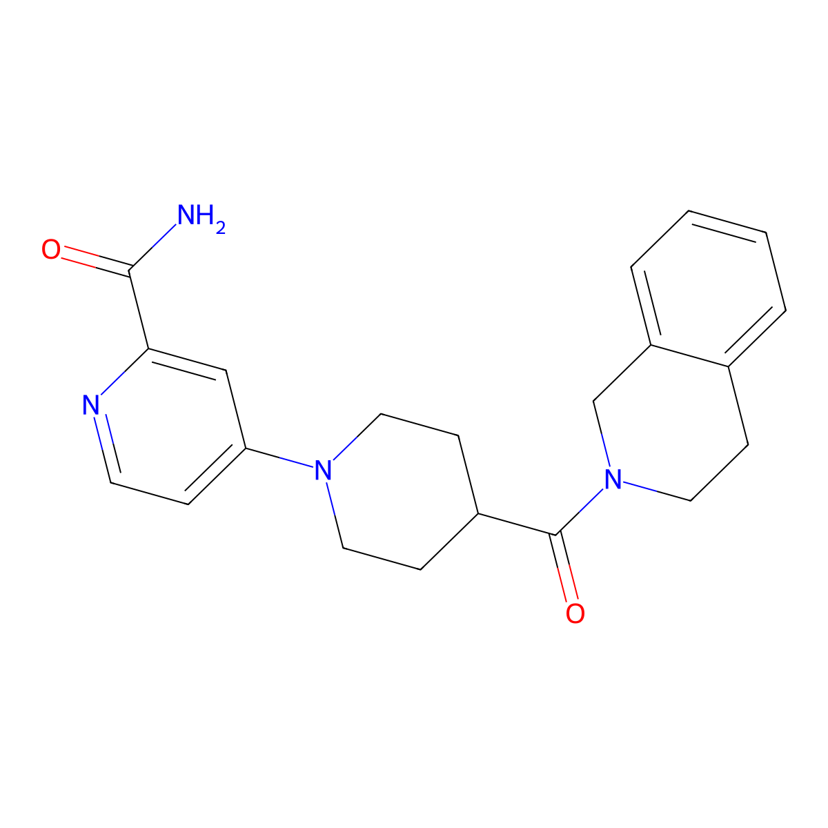 4-[4-(1,2,3,4-Tetrahydroisoquinoline-2-carbonyl)piperidin-1-yl]pyridine-2-carboxamide molecular structure, CAS 3054549-37-7