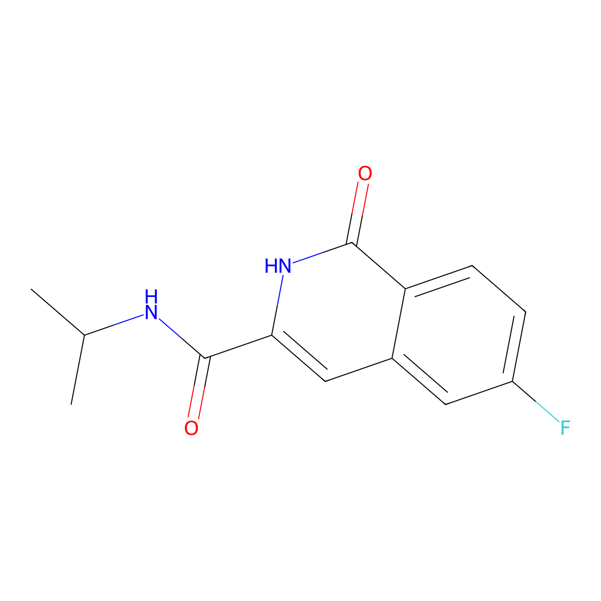 6-fluoro-1-oxo-N-(propan-2-yl)-1,2-dihydroisoquinoline-3-carboxamide molecular structure, CAS 3054549-46-8