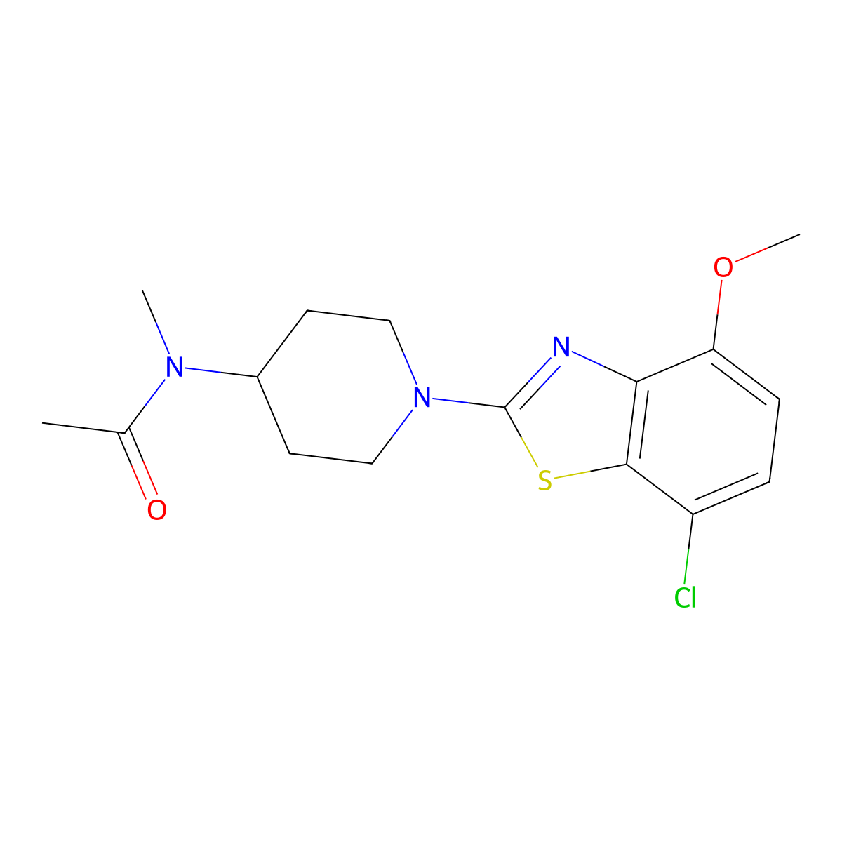 N-[1-(7-chloro-4-methoxy-1,3-benzothiazol-2-yl)piperidin-4-yl]-N-methylacetamide molecular structure, CAS 3054549-57-1