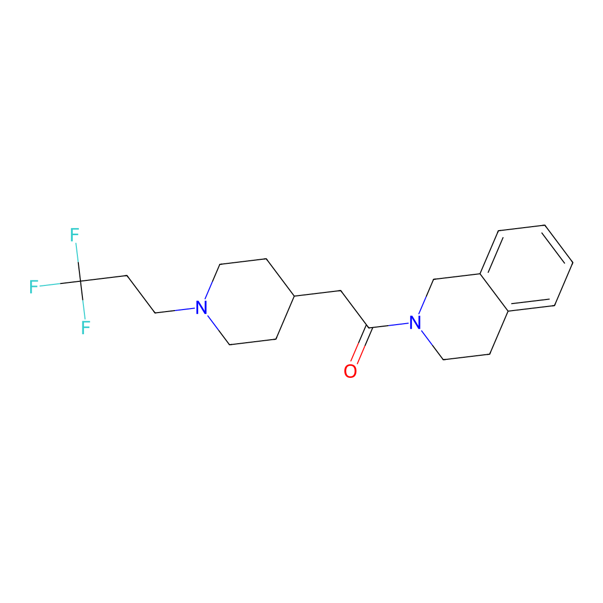 1-(1,2,3,4-Tetrahydroisoquinolin-2-yl)-2-[1-(3,3,3-trifluoropropyl)piperidin-4-yl]ethan-1-one molecular structure, CAS 3054549-67-3