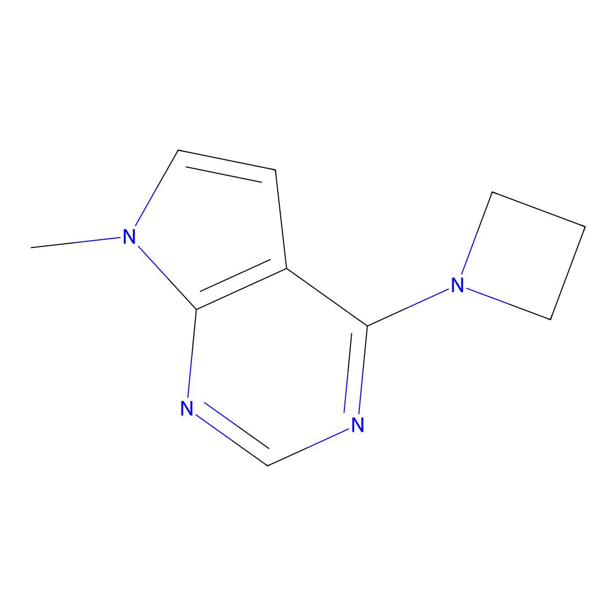 1-{7-methyl-7H-pyrrolo[2,3-d]pyrimidin-4-yl}azetidine molecular structure, CAS 3054549-70-8