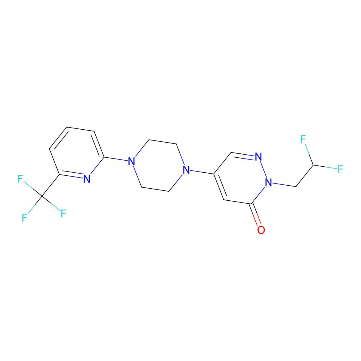 2-(2,2-Difluoroethyl)-5-{4-[6-(trifluoromethyl)pyridin-2-yl]piperazin-1-yl}-2,3-dihydropyridazin-3-one molecular structure, CAS 3054549-71-9