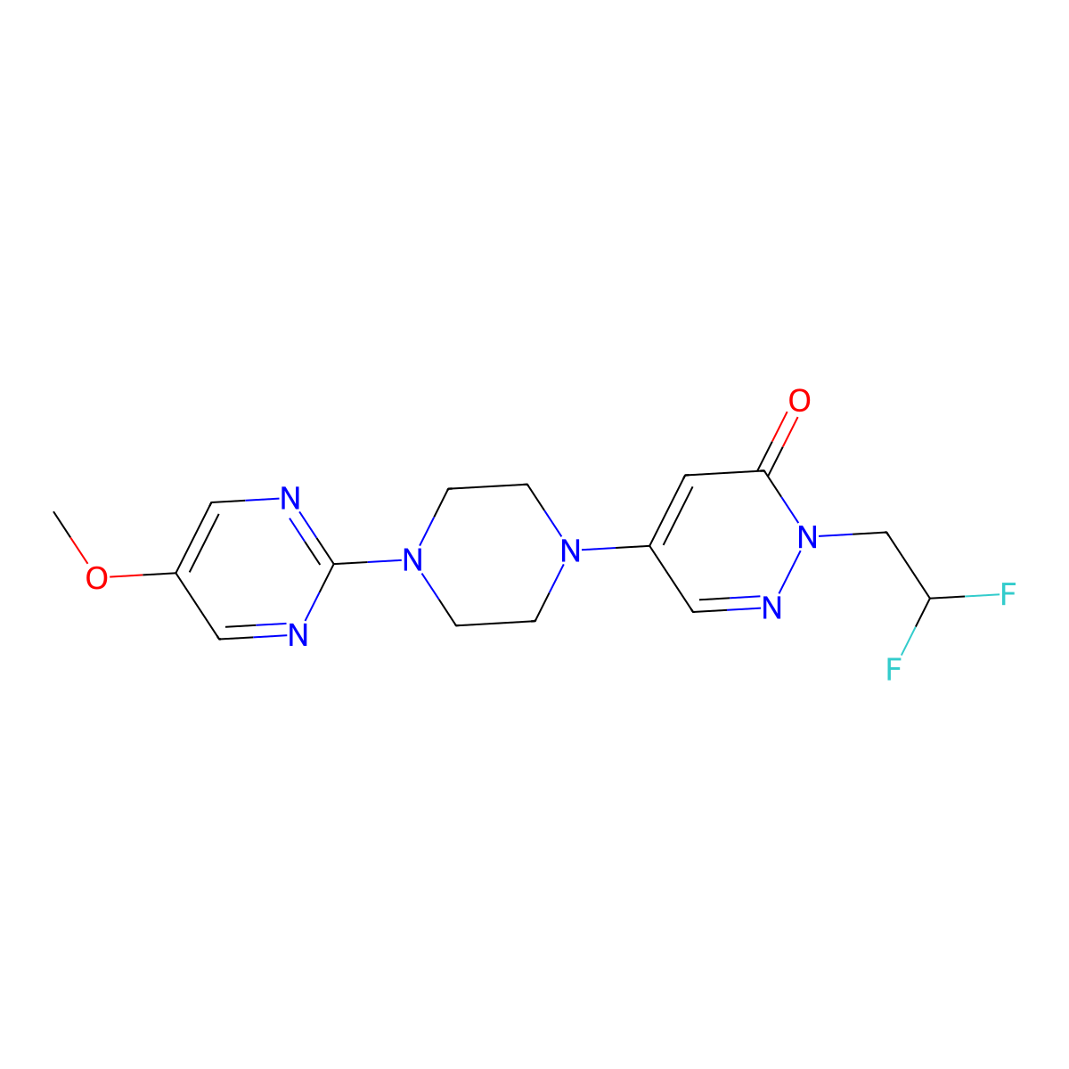 2-(2,2-Difluoroethyl)-5-[4-(5-methoxypyrimidin-2-yl)piperazin-1-yl]-2,3-dihydropyridazin-3-one molecular structure, CAS 3054549-73-1