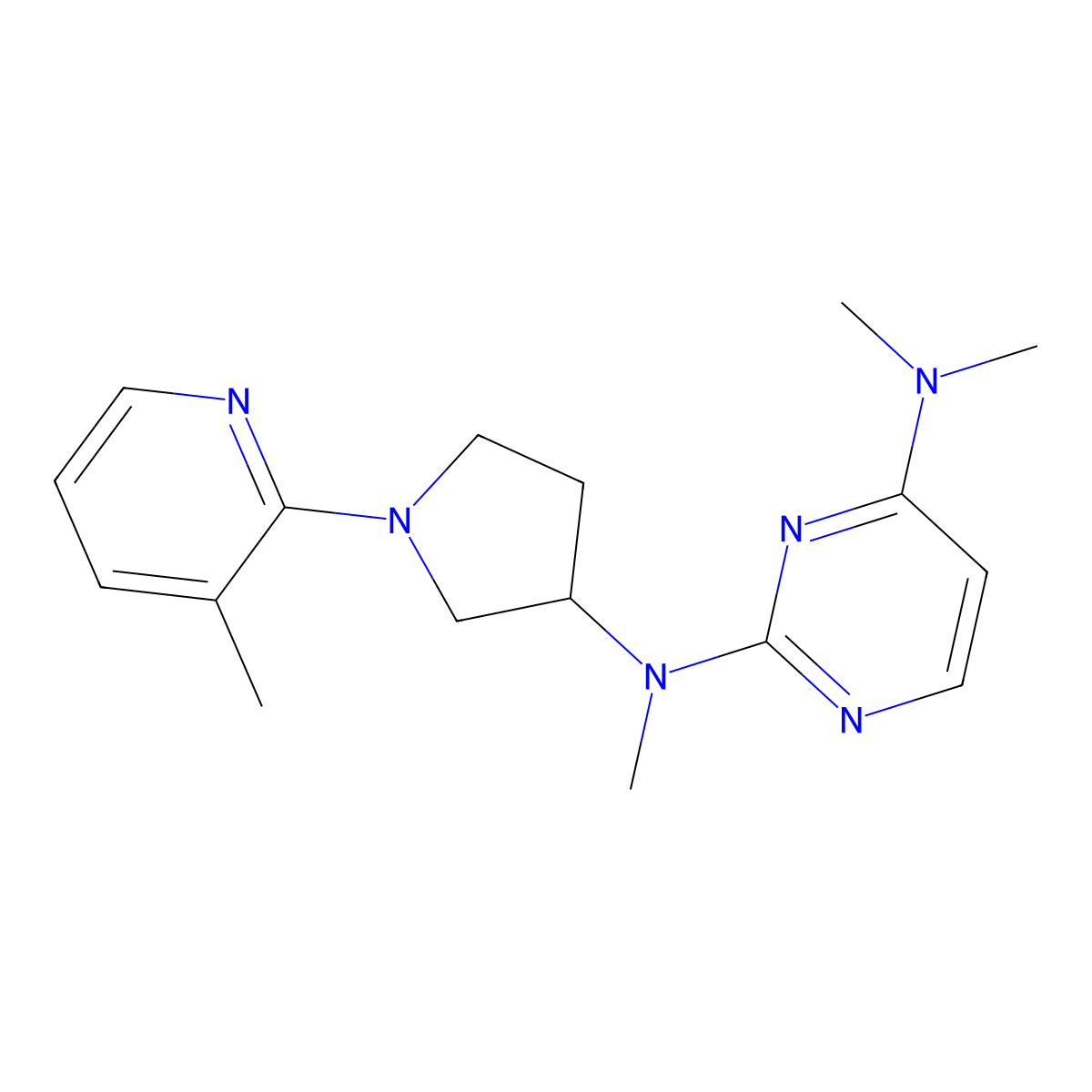 N2,N4,N4-trimethyl-N2-[1-(3-methylpyridin-2-yl)pyrrolidin-3-yl]pyrimidine-2,4-diamine molecular structure, CAS 3054549-74-2