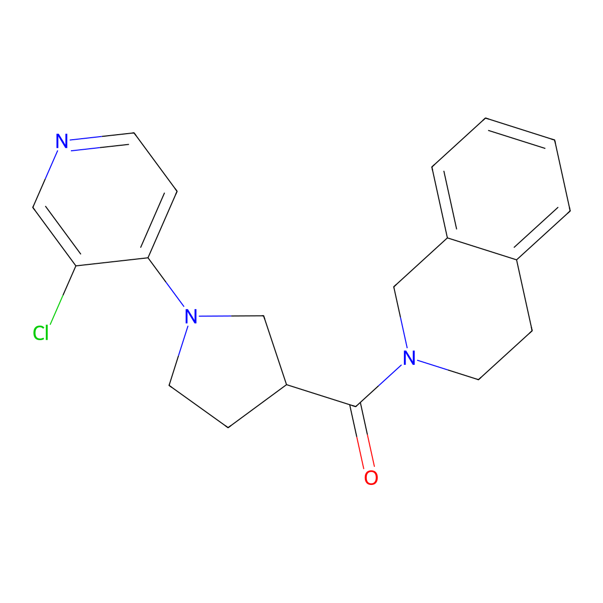 2-[1-(3-Chloropyridin-4-yl)pyrrolidine-3-carbonyl]-1,2,3,4-tetrahydroisoquinoline molecular structure, CAS 3054549-78-6