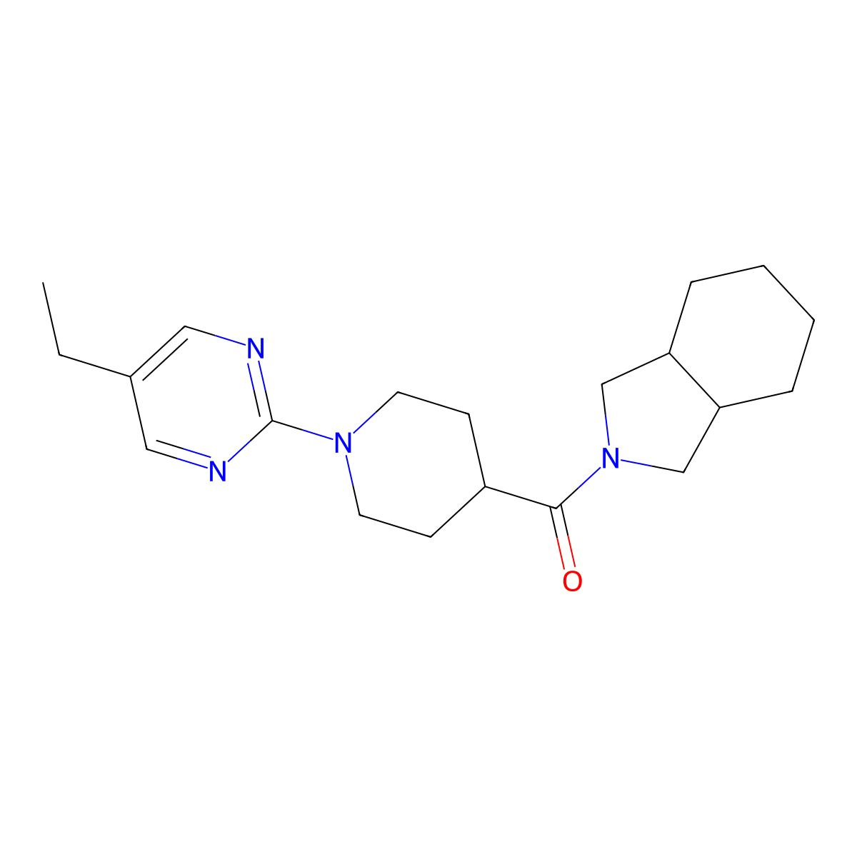 2-[1-(5-ethylpyrimidin-2-yl)piperidine-4-carbonyl]-octahydro-1H-isoindole molecular structure, CAS 3054550-01-2