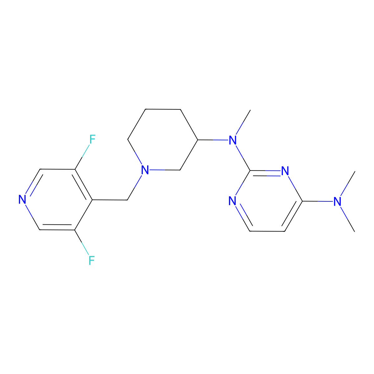 N2-{1-[(3,5-difluoropyridin-4-yl)methyl]piperidin-3-yl}-N2,N4,N4-trimethylpyrimidine-2,4-diamine molecular structure, CAS 3054550-10-3