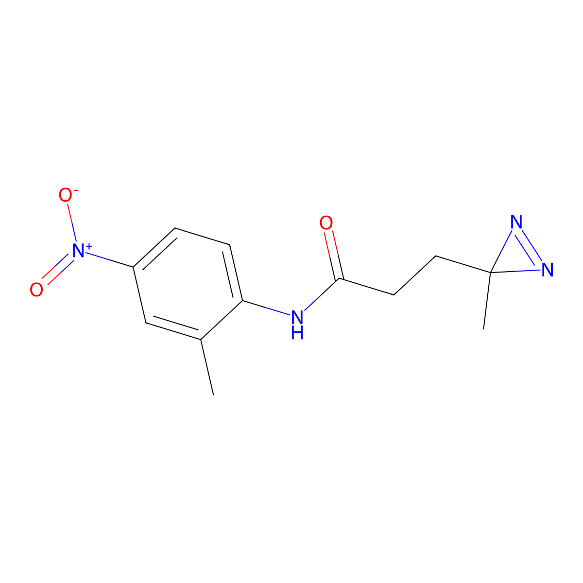 3-(3-methyl-3H-diazirin-3-yl)-N-(2-methyl-4-nitrophenyl)propanamide molecular structure, CAS 3054550-13-6