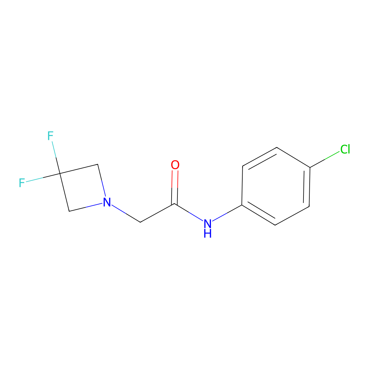 N-(4-chlorophenyl)-2-(3,3-difluoroazetidin-1-yl)acetamide molecular structure, CAS 3054550-18-1