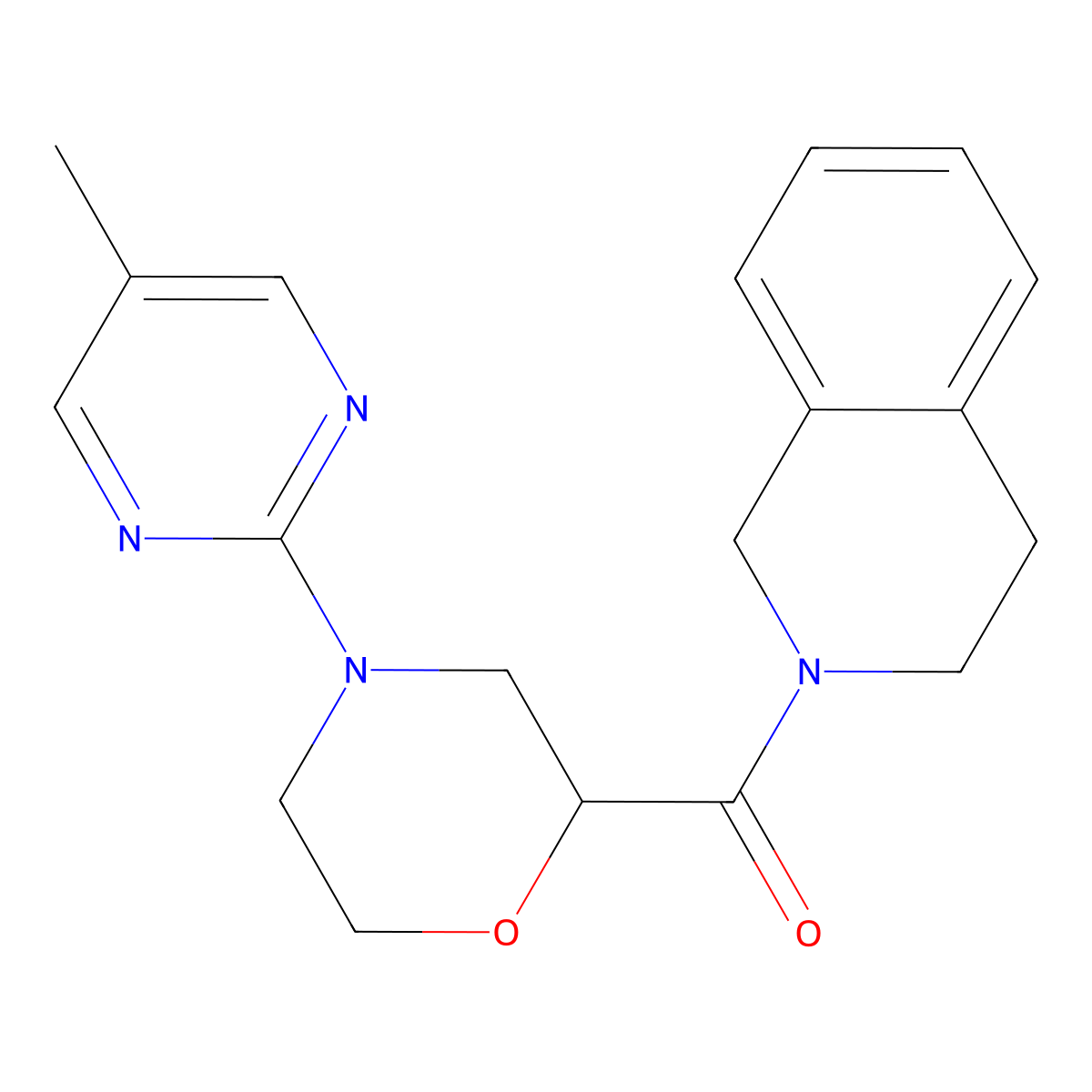 2-[4-(5-Methylpyrimidin-2-yl)morpholine-2-carbonyl]-1,2,3,4-tetrahydroisoquinoline molecular structure, CAS 3054550-44-3