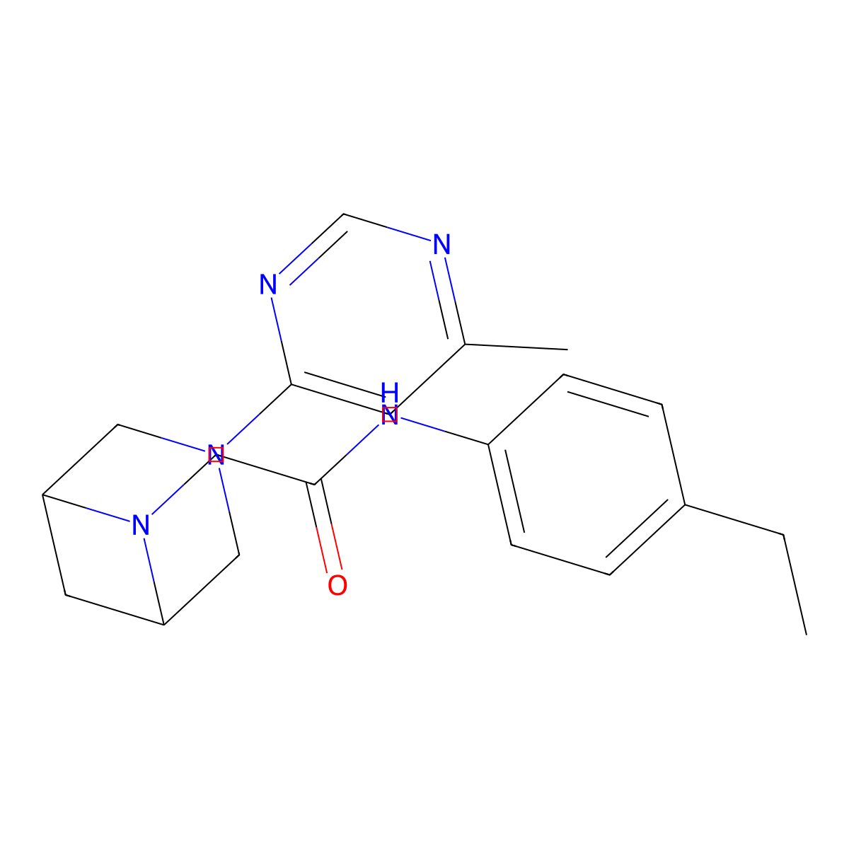 N-(4-ethylphenyl)-2-[3-(6-methylpyrimidin-4-yl)-3,6-diazabicyclo[3.1.1]heptan-6-yl]acetamide molecular structure, CAS 3054550-49-8