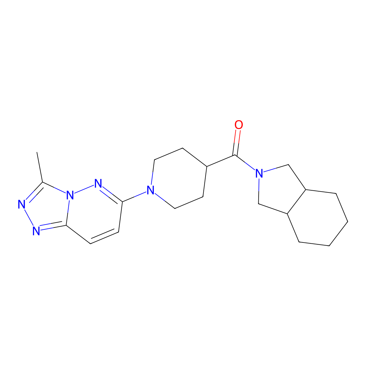 2-(1-{3-methyl-[1,2,4]triazolo[4,3-b]pyridazin-6-yl}piperidine-4-carbonyl)-octahydro-1H-isoindole molecular structure, CAS 3054550-51-2