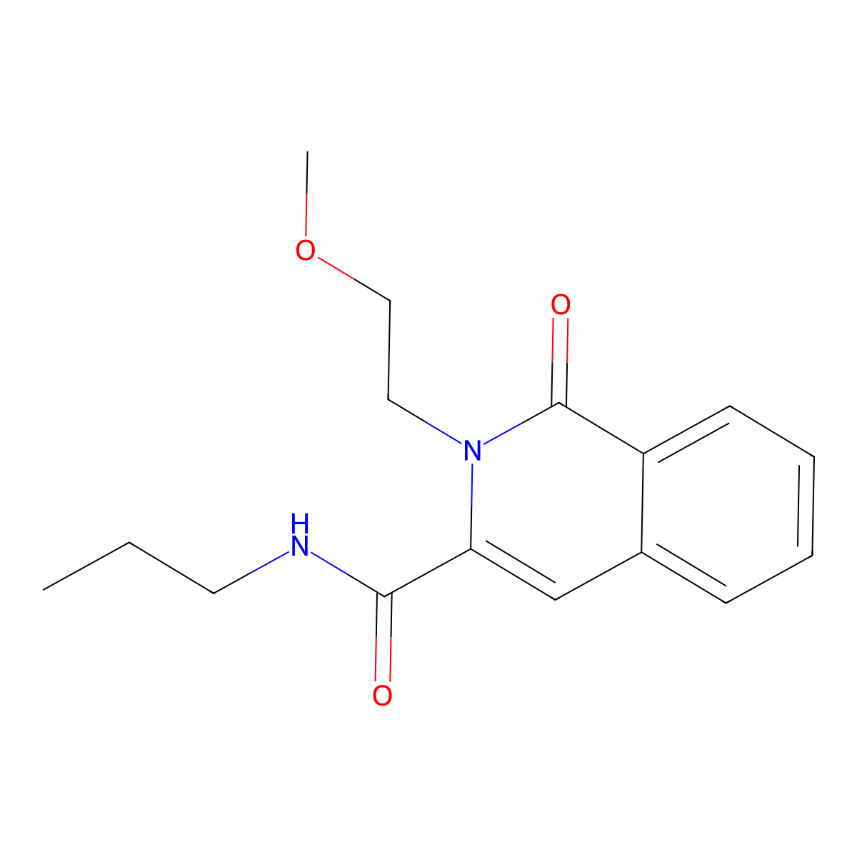 2-(2-methoxyethyl)-1-oxo-N-propyl-1,2-dihydroisoquinoline-3-carboxamide molecular structure, CAS 3054550-56-7