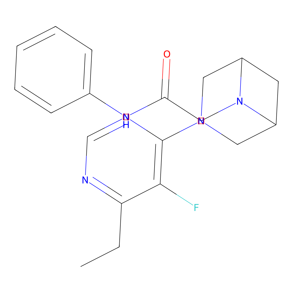 2-[3-(6-ethyl-5-fluoropyrimidin-4-yl)-3,6-diazabicyclo[3.1.1]heptan-6-yl]-N-phenylacetamide molecular structure, CAS 3054550-60-3