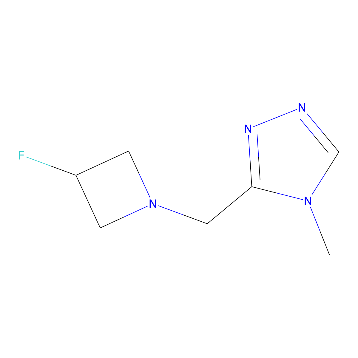 3-[(3-fluoroazetidin-1-yl)methyl]-4-methyl-4H-1,2,4-triazole molecular structure, CAS 3054550-65-8