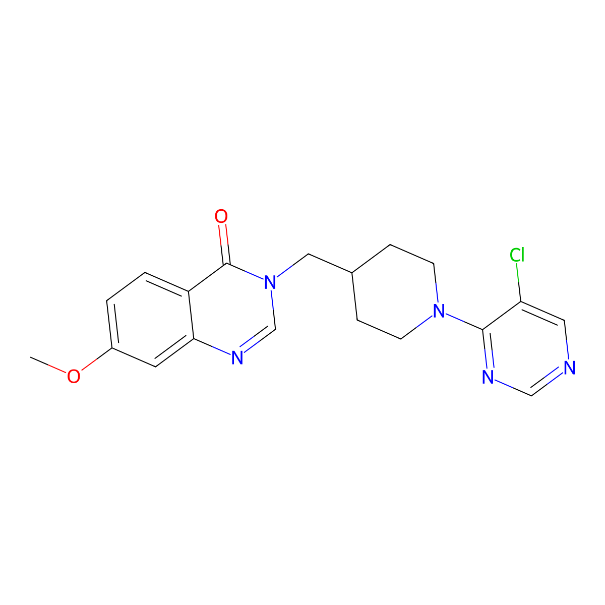 3-{[1-(5-Chloropyrimidin-4-yl)piperidin-4-yl]methyl}-7-methoxy-3,4-dihydroquinazolin-4-one molecular structure, CAS 3054550-88-5