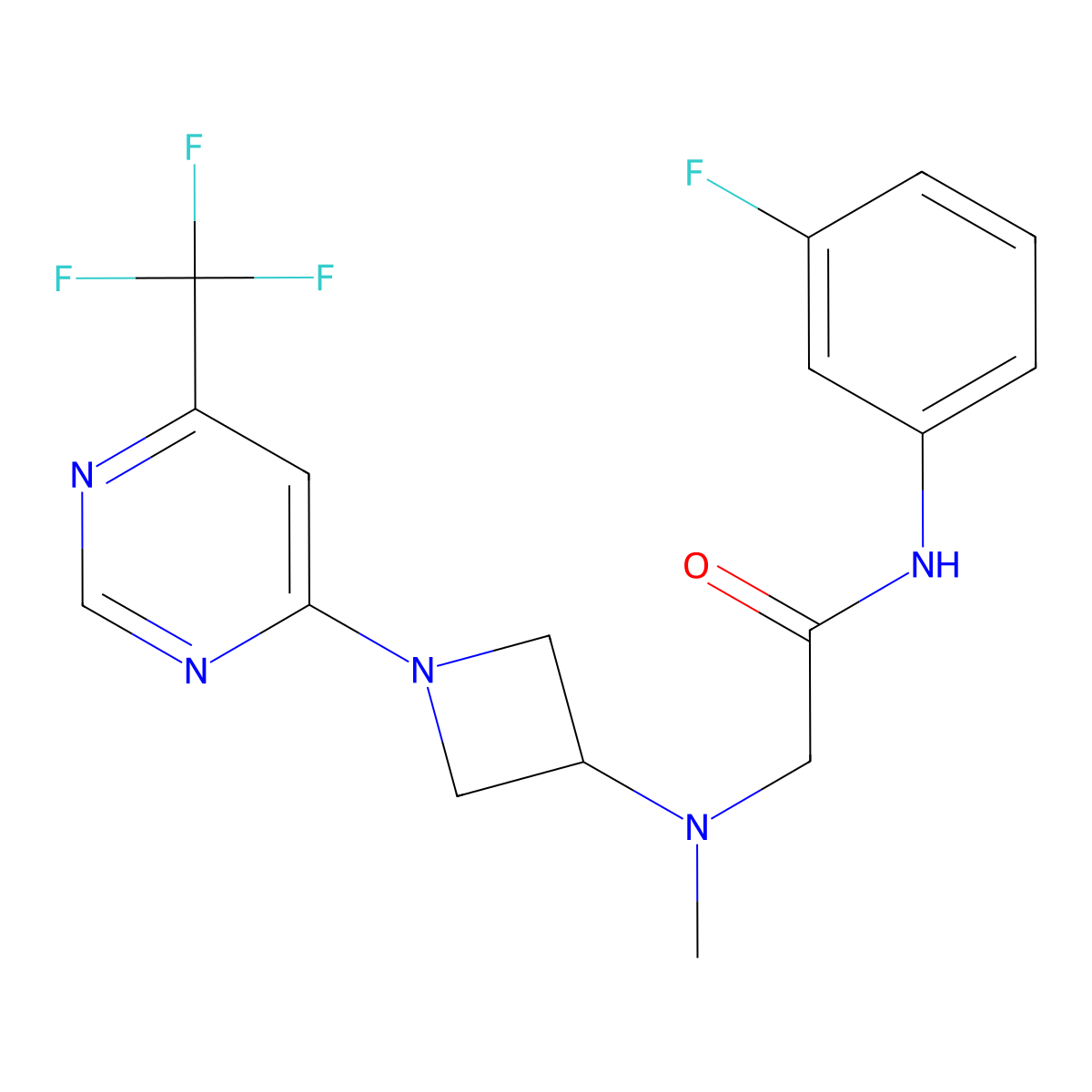 N-(3-fluorophenyl)-2-[methyl({1-[6-(trifluoromethyl)pyrimidin-4-yl]azetidin-3-yl})amino]acetamide molecular structure, CAS 3054551-01-5