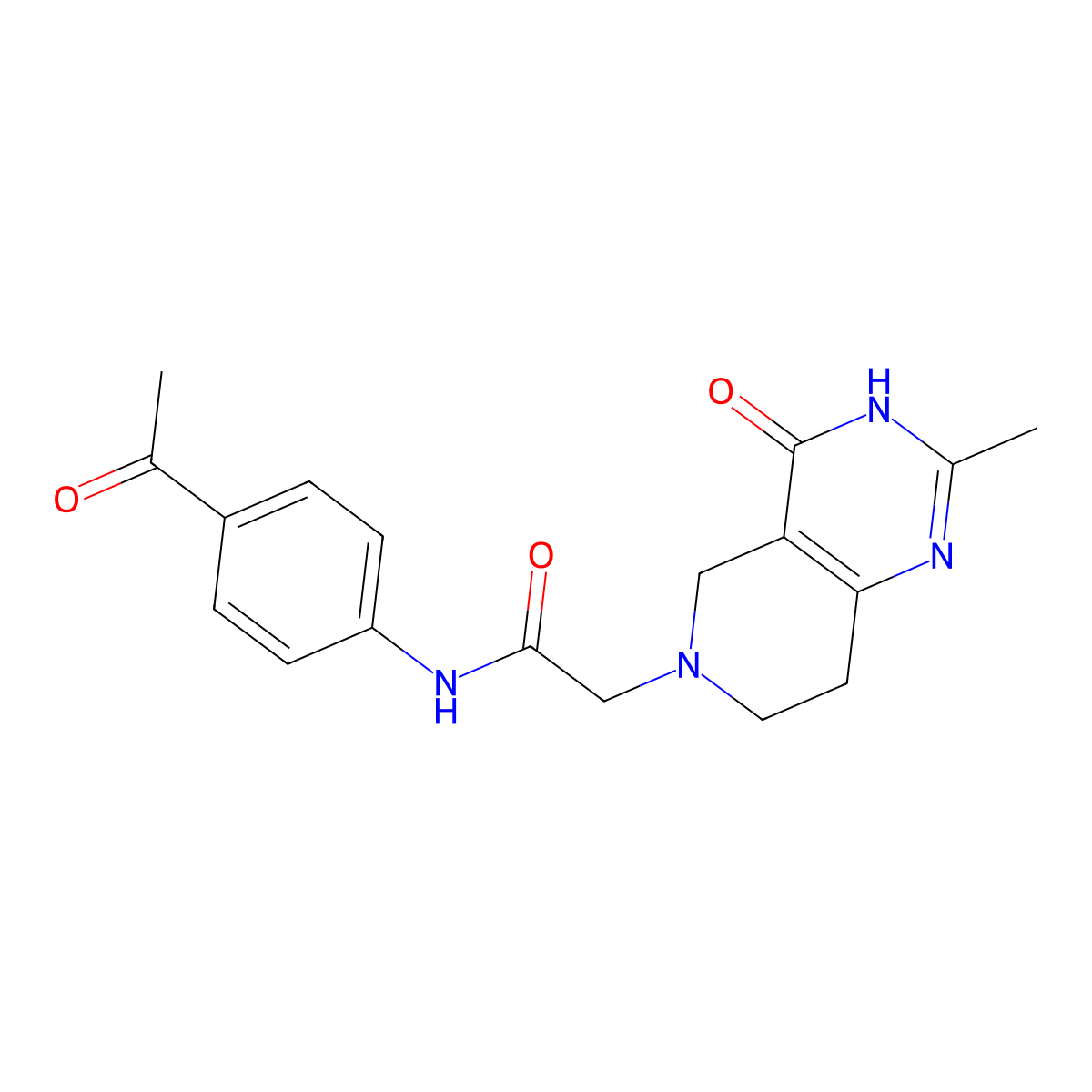 N-(4-acetylphenyl)-2-{2-methyl-4-oxo-3H,4H,5H,6H,7H,8H-pyrido[4,3-d]pyrimidin-6-yl}acetamide molecular structure, CAS 3054551-12-8