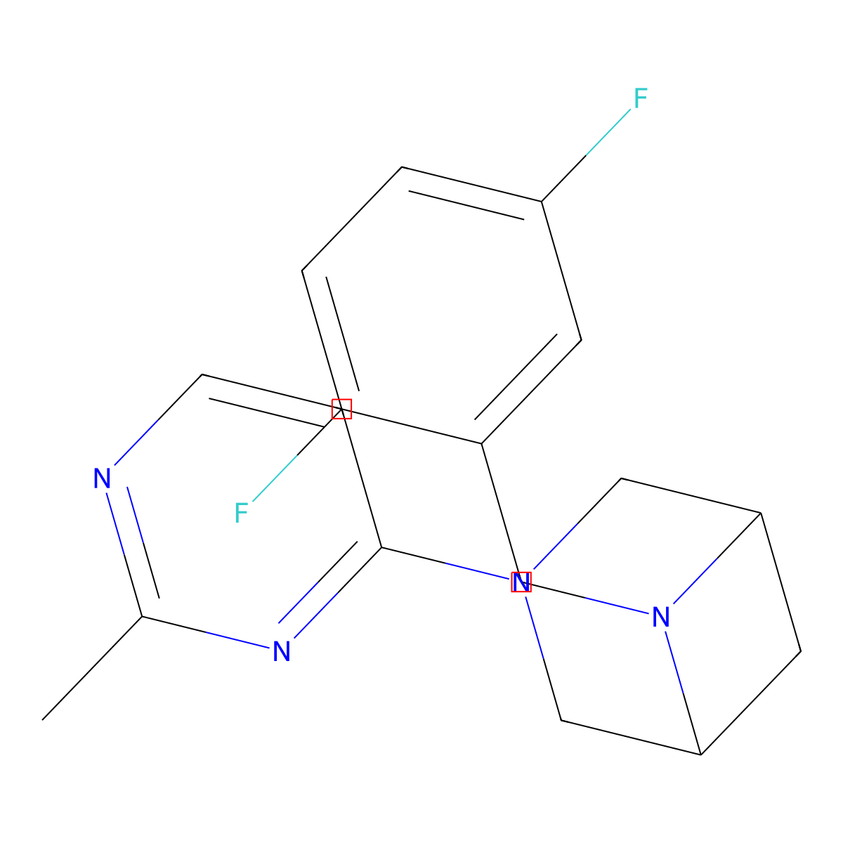 6-[(2,5-Difluorophenyl)methyl]-3-(2-methylpyrimidin-4-yl)-3,6-diazabicyclo[3.1.1]heptane molecular structure, CAS 3054551-25-3