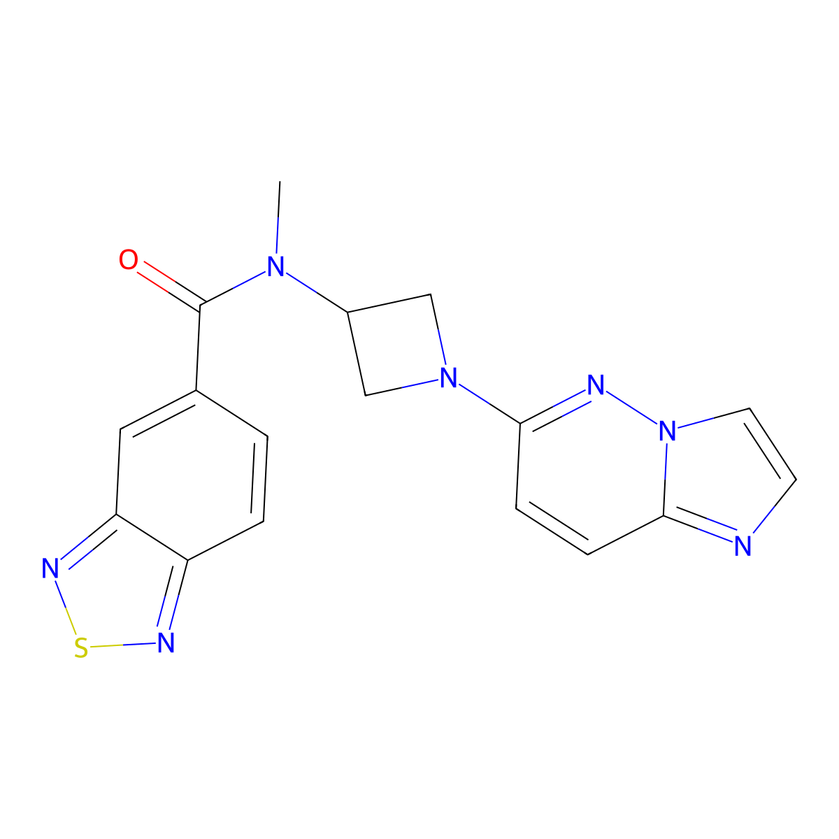 N-(1-{imidazo[1,2-b]pyridazin-6-yl}azetidin-3-yl)-N-methyl-2,1,3-benzothiadiazole-5-carboxamide molecular structure, CAS 3054551-26-4