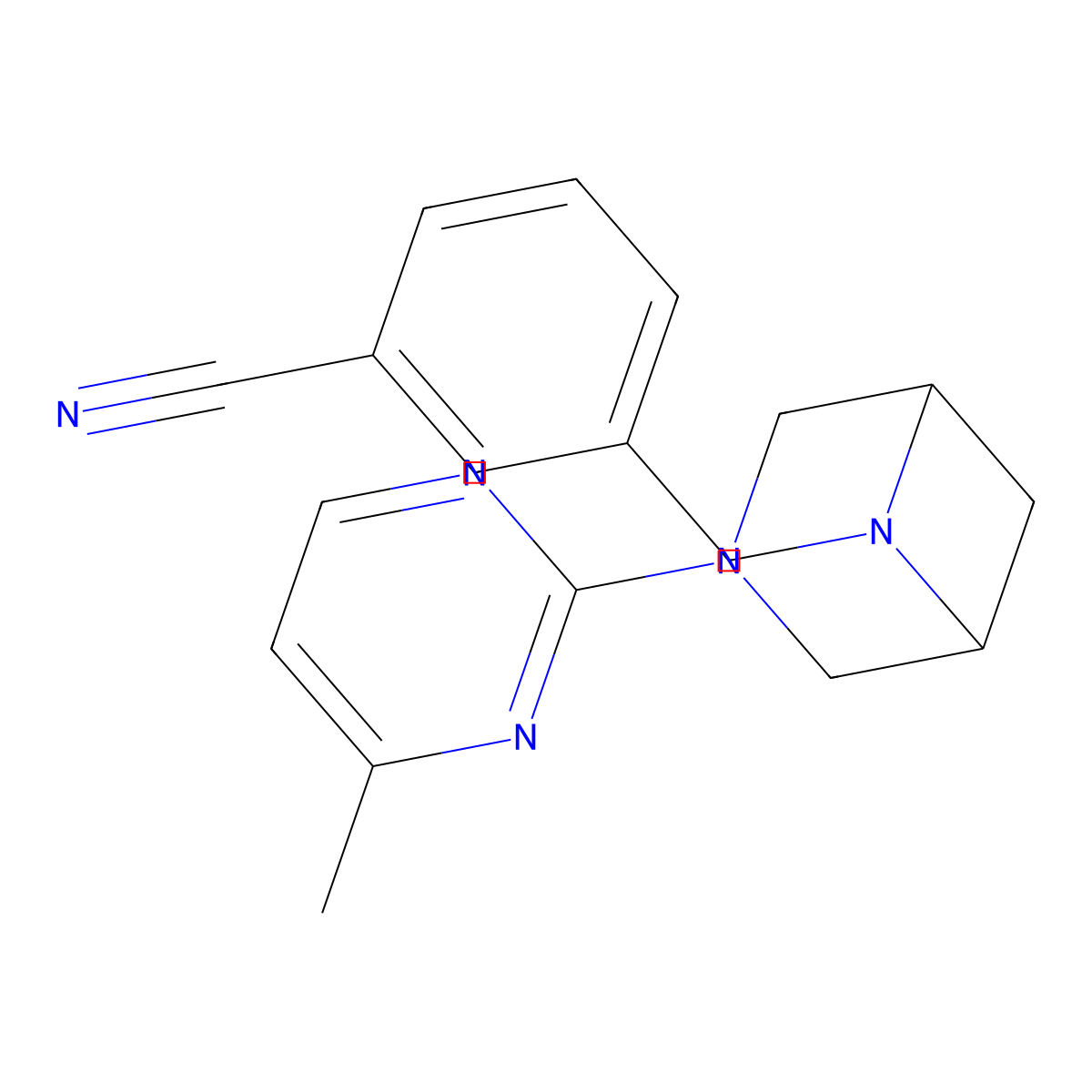 3-{[3-(4-Methylpyrimidin-2-yl)-3,6-diazabicyclo[3.1.1]heptan-6-yl]methyl}benzonitrile molecular structure, CAS 3054551-33-3