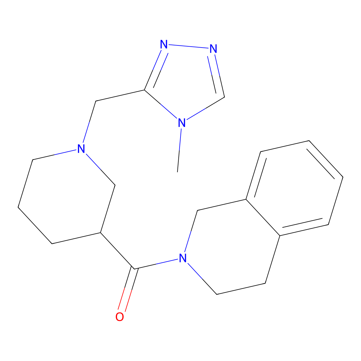 2-{1-[(4-methyl-4H-1,2,4-triazol-3-yl)methyl]piperidine-3-carbonyl}-1,2,3,4-tetrahydroisoquinoline molecular structure, CAS 3054551-44-6